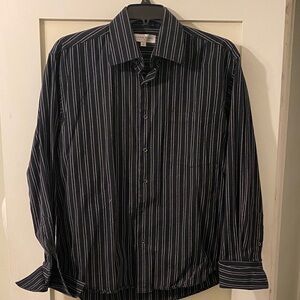 Men's Black Striped Casual Shirt